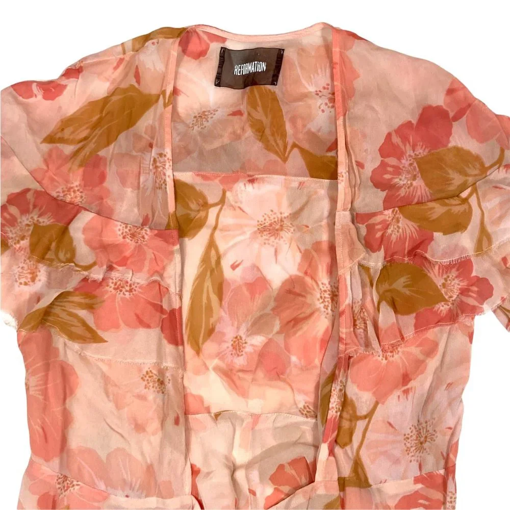 Reformation Hibiscus Floral Wrap Dress - Picture 5 of 7